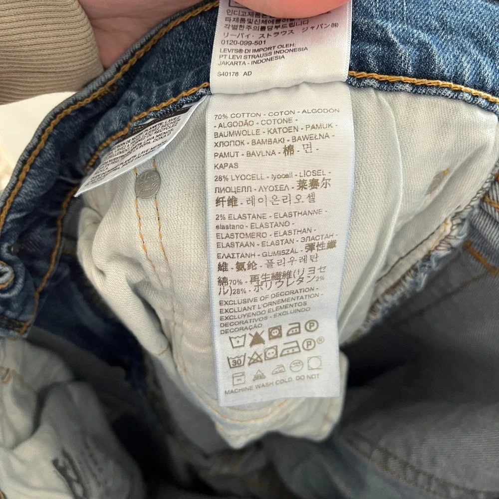 Levi Strauss 511‎ Slim Fit Jeans Mens 34x30 Medium Wash Blue Distressed Ripped
